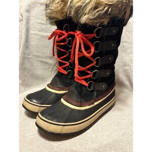 Sorel Size 7 Joan of Arctic Black Suede Leather Waterproof Snow Women’s Boots